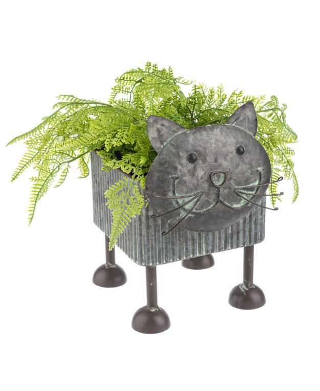 Iron Cat Planter