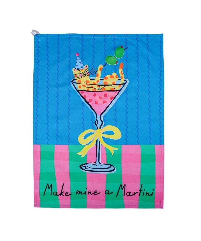 Make Mine A Martini Cotton Tea Towel