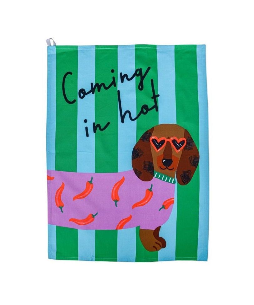 Coming In Hot Cotton Tea Towel