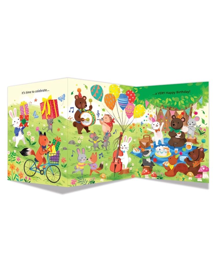 Woodland Party Tri-Fold Card