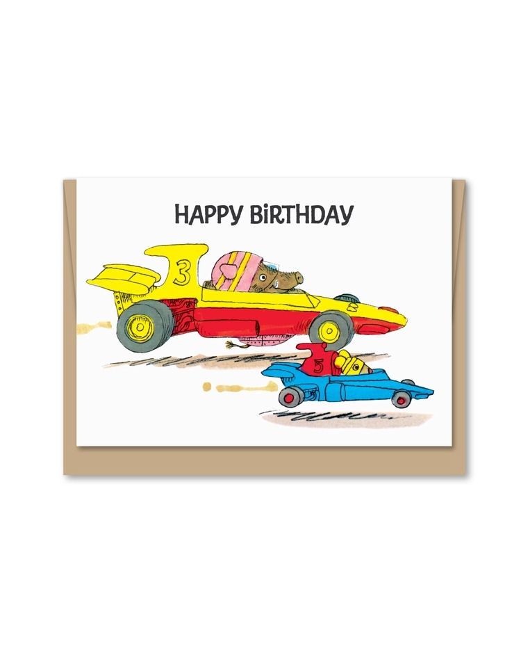 Richard Scarry's Happy Birthday Racing Mini Card