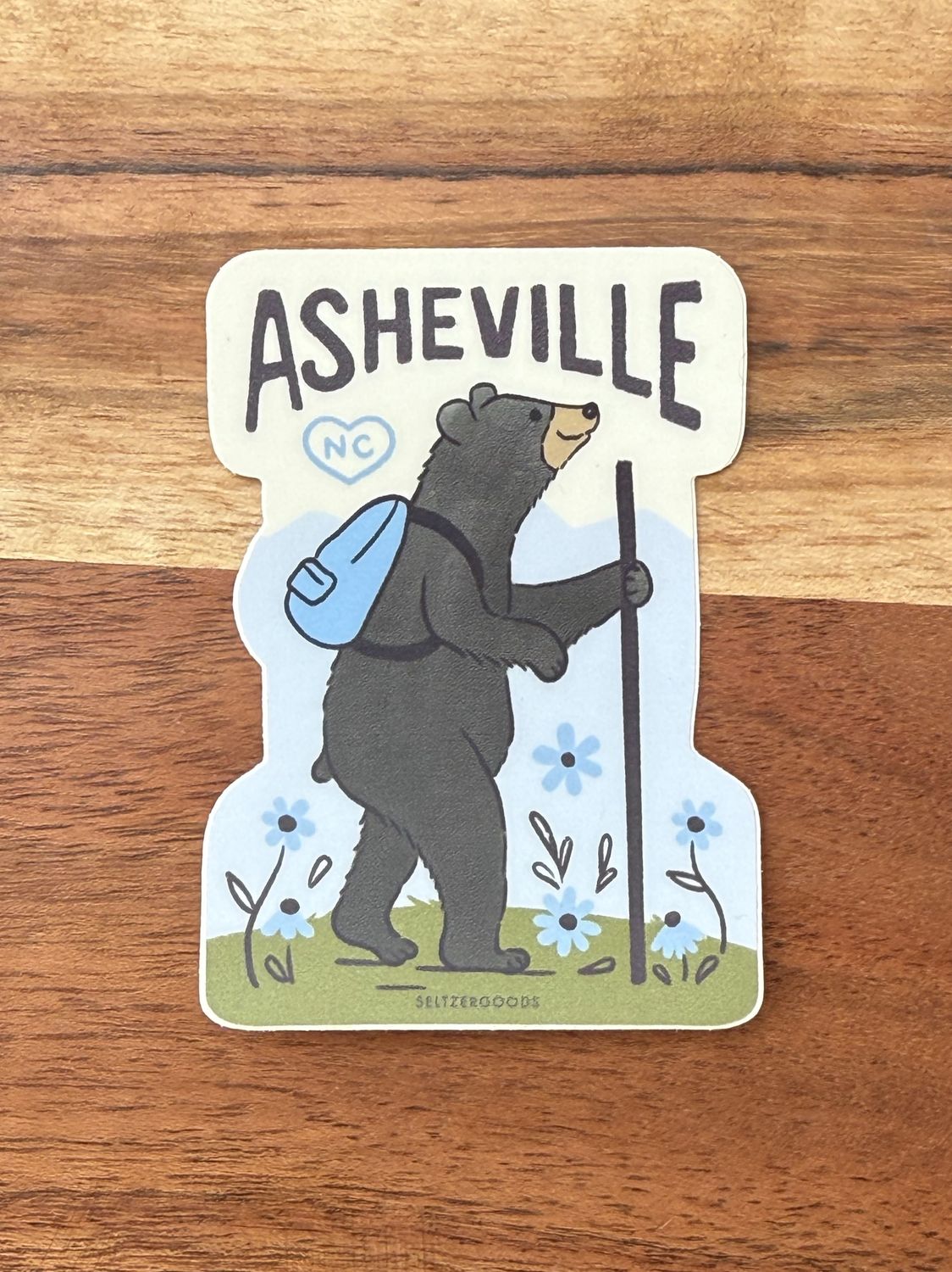 Asheville Bear Hiking Sticker