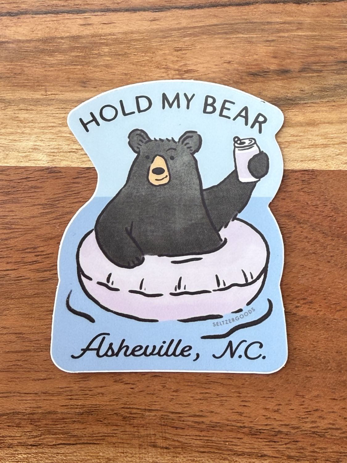 Asheville Hold My Bear Sticker