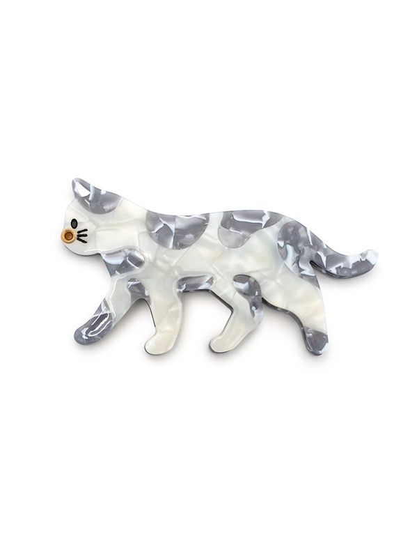 Grey And White Cat Compact Mirror