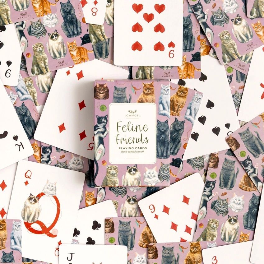 Feline Friends Playing Cards