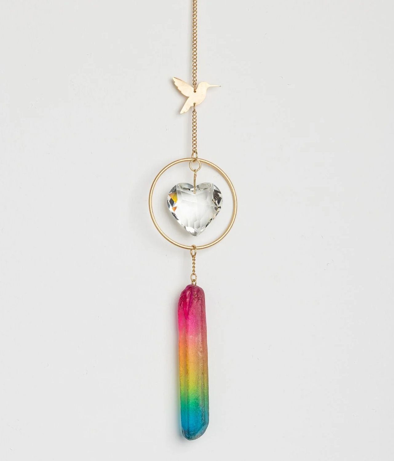 Hummingbird Rainbow Stone Suncatcher
