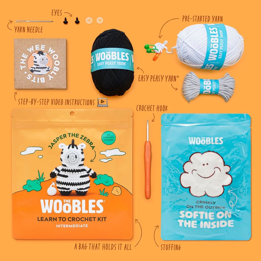 Woobles Jasper The Zebra Crochet Kit