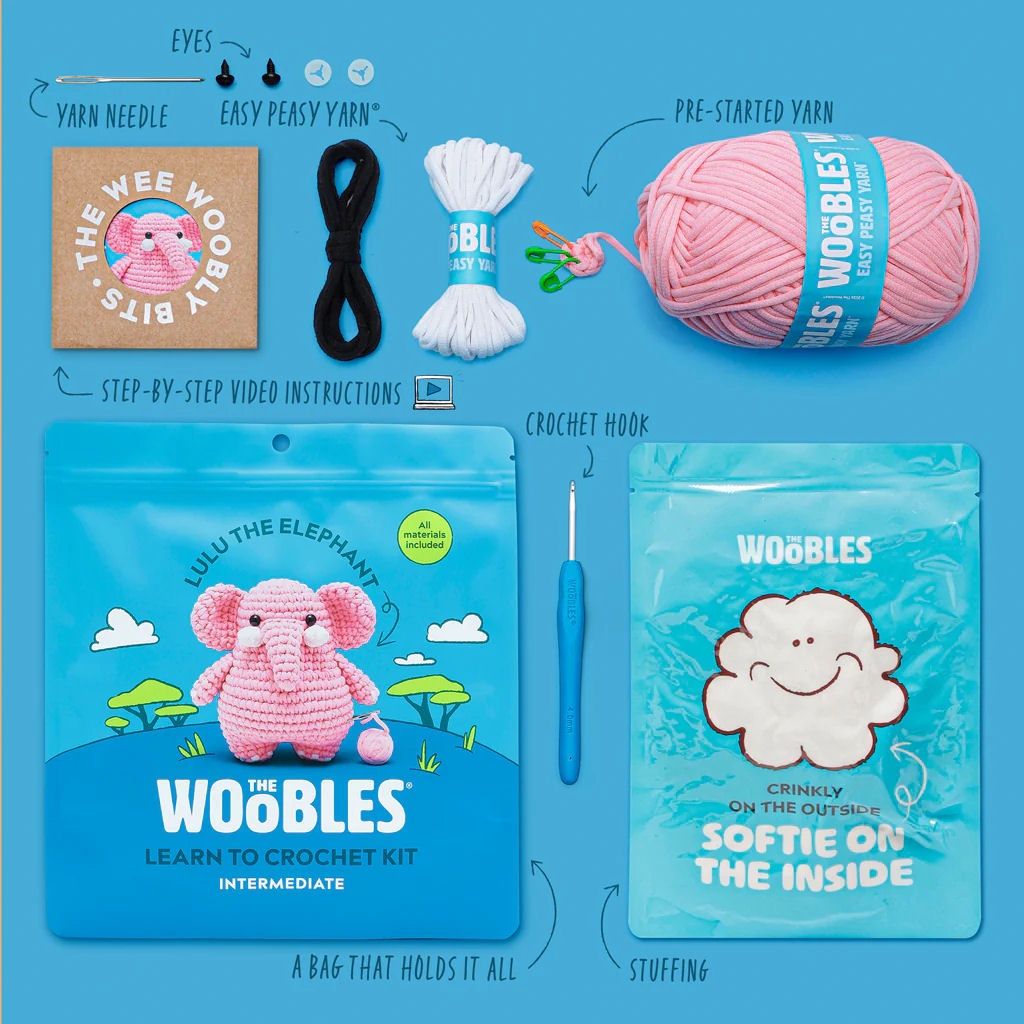 Woobles Lulu The Elephant Crochet Kit
