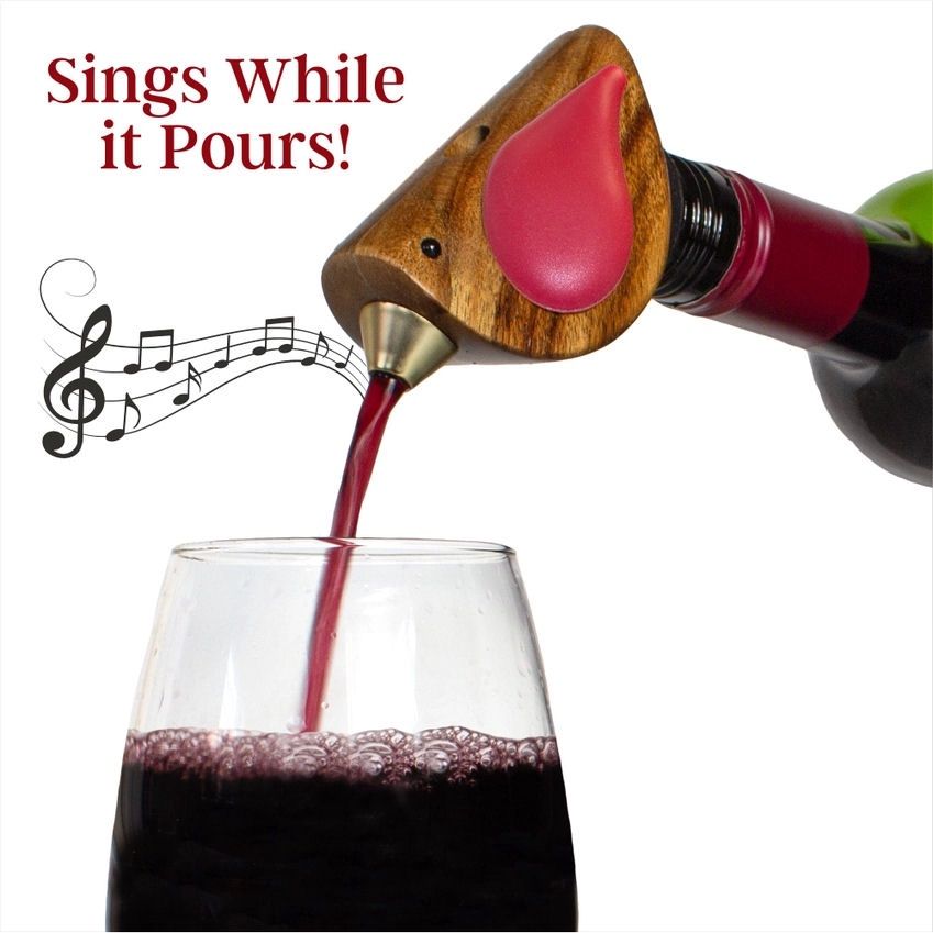 Songbird Red Singing Wine Bottle Pourer