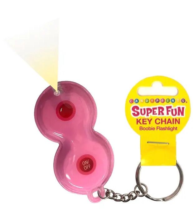 Super Fun Boobie Flashlight Keychain