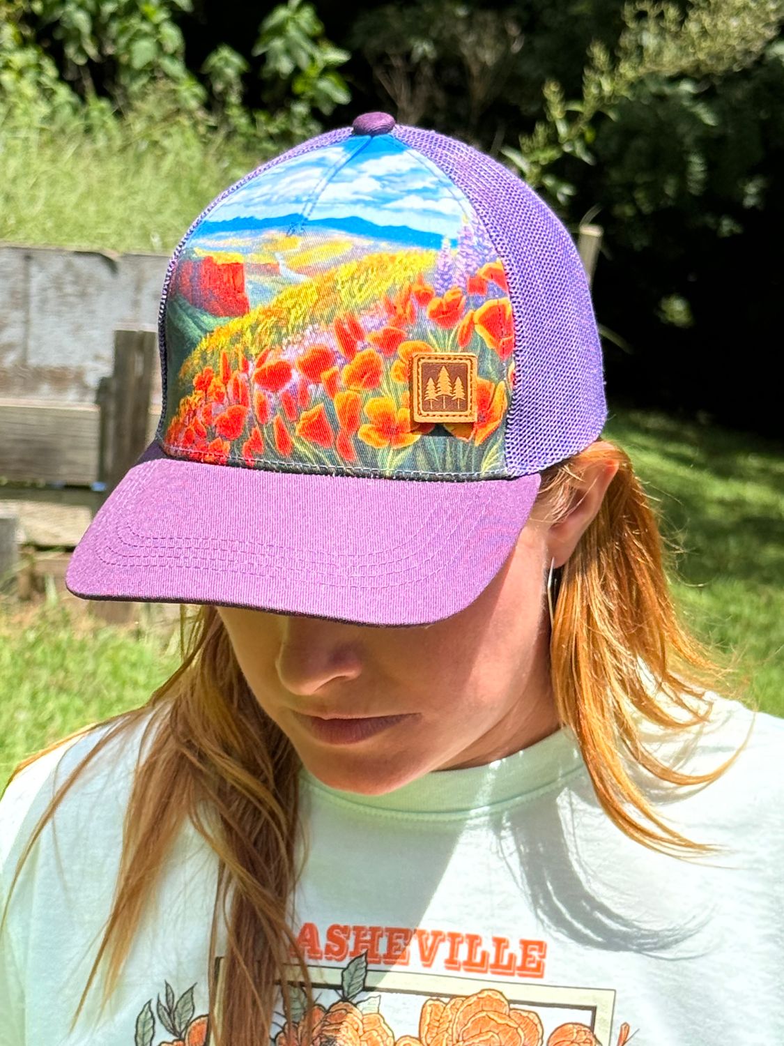 Mountain Poppy Purple Unisex Trucker Hat