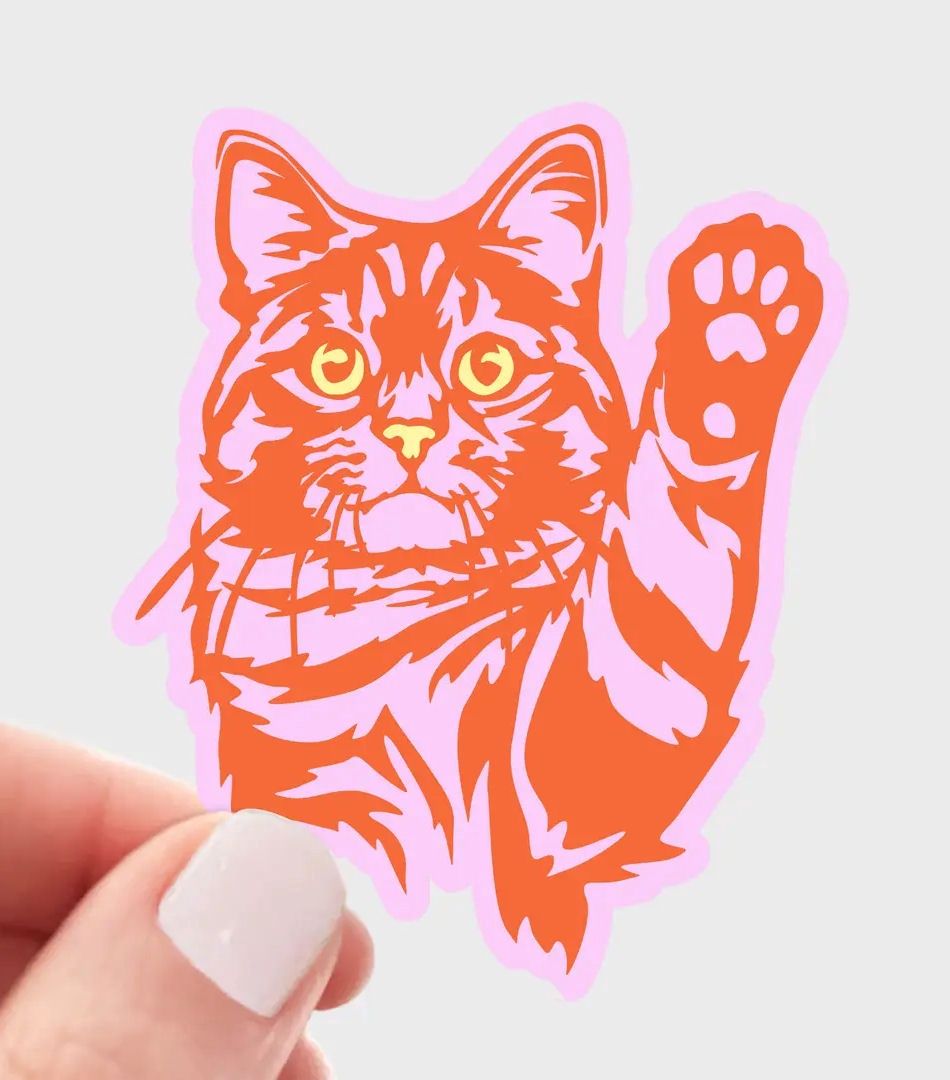 Yellow Eyed Orange Tabby Cat Sticker
