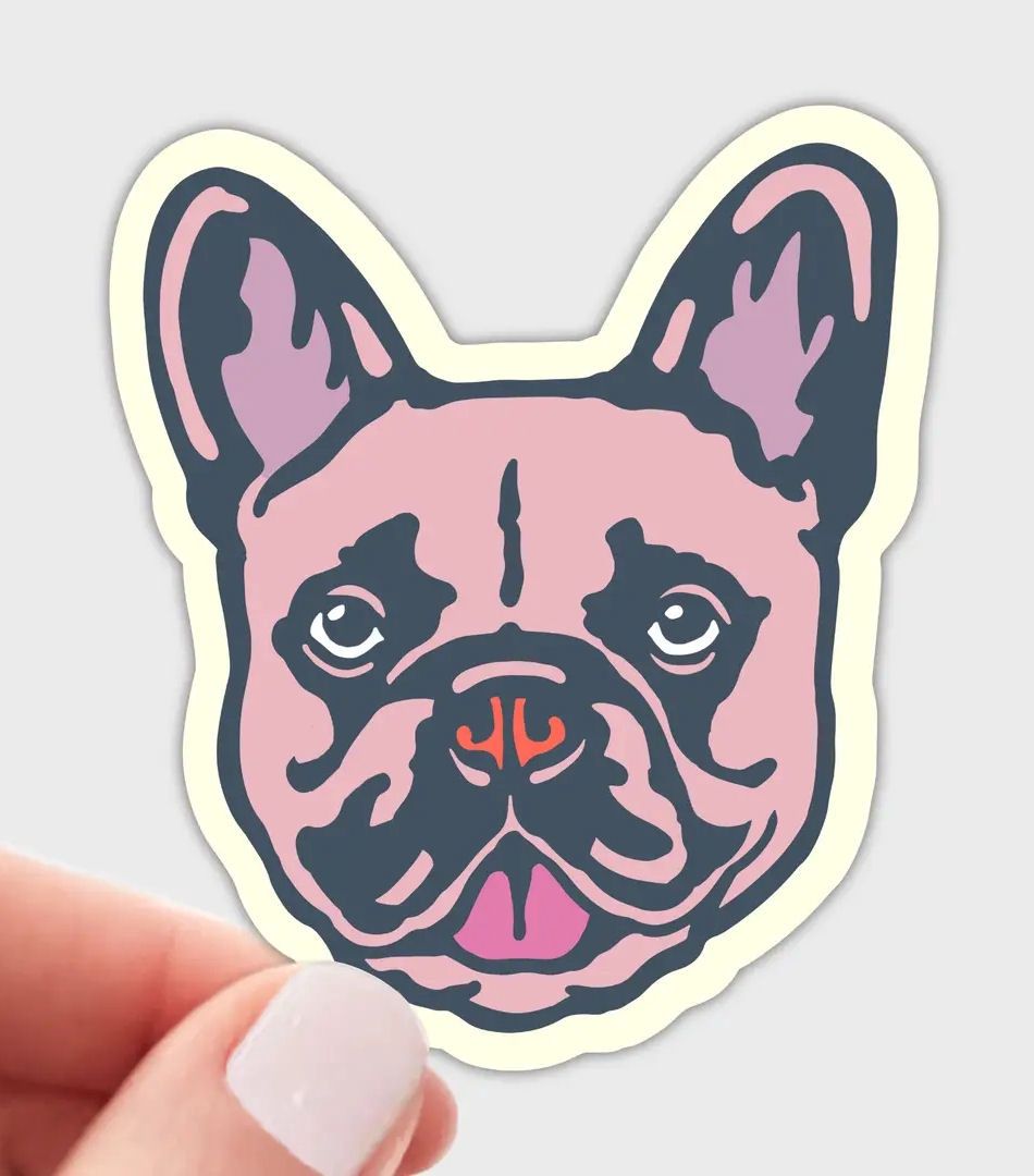 Pink Boston Terrier Sticker