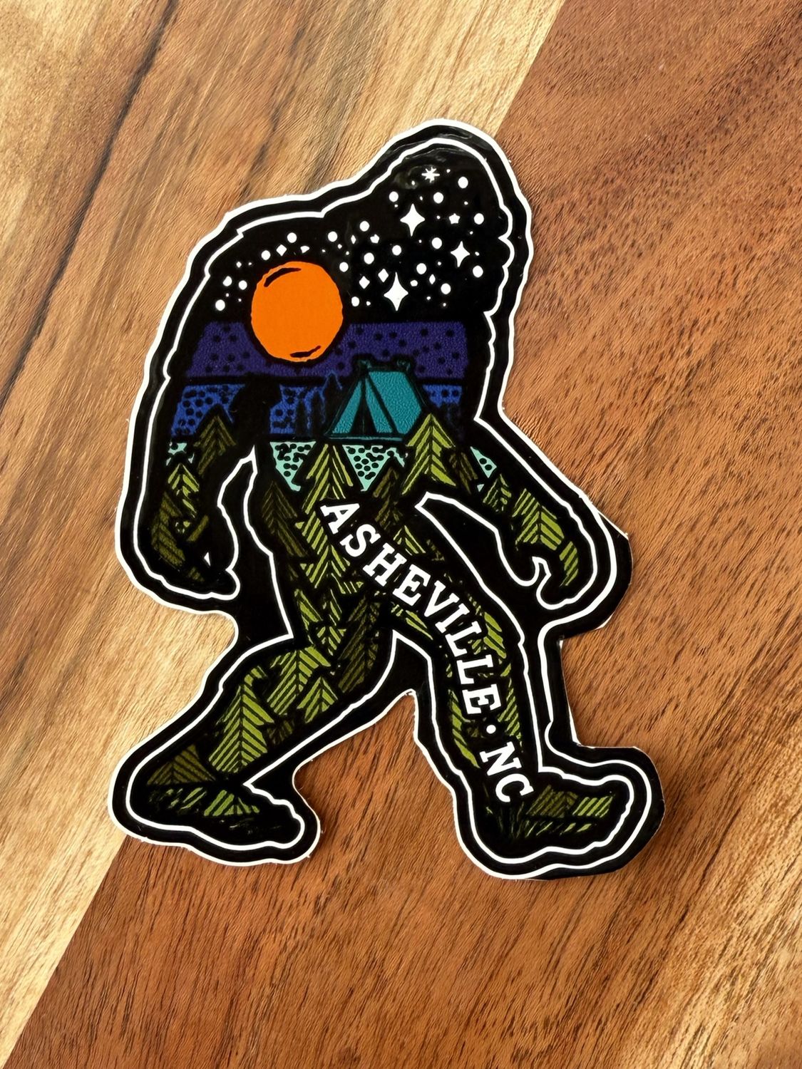 Bigfoot Camp Pine Sticker
