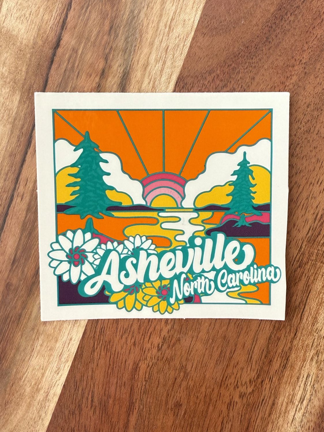 Asheville Glassy Lake Retro Sticker