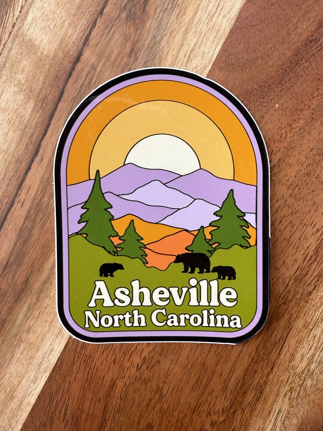 Archway Asheville Sun Mountain Black Bear Sticker