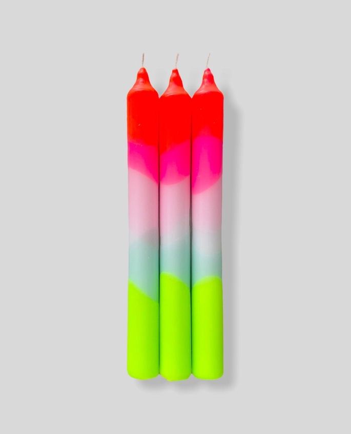 Dip Dye Neon Lollipop Trees Taper Candles