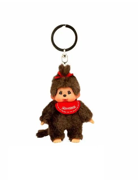 Monchhichi Classic Red Bib Bow Keychain