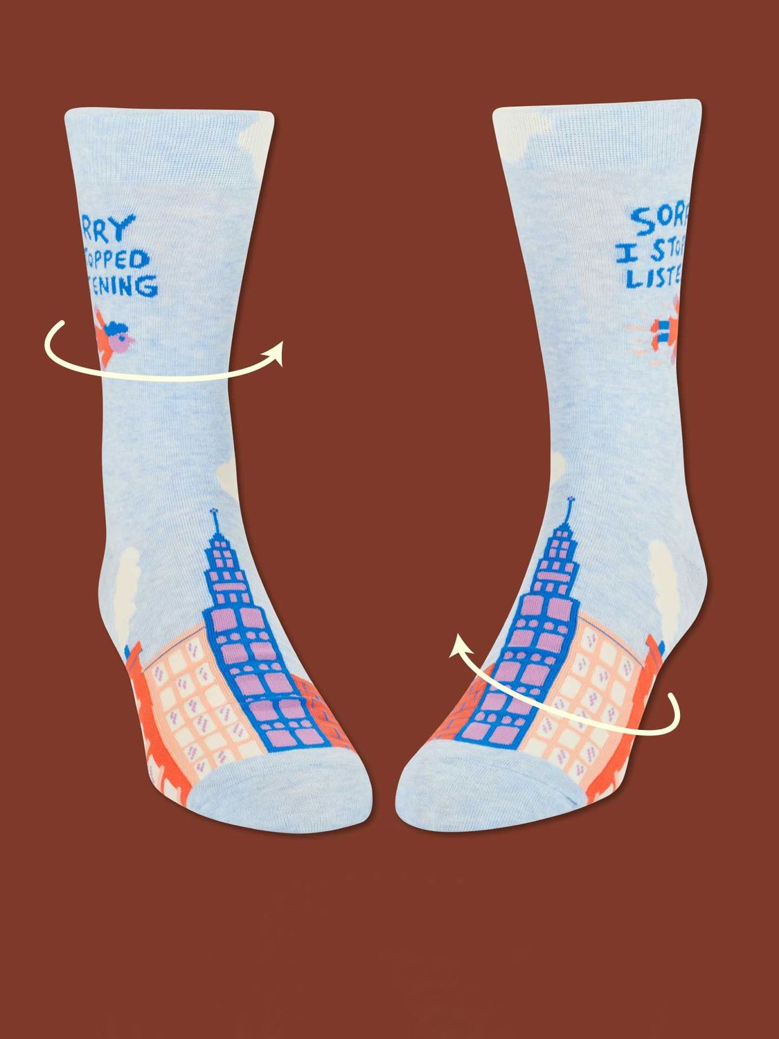 Sorry I Stopped Listening Blue Q Men’s Socks