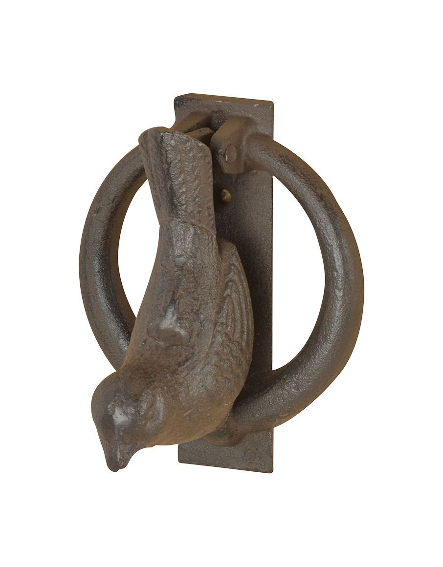 Antique Brown Cast Iron Bird Door Knocker