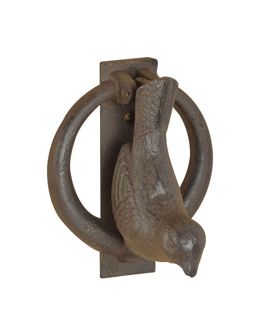 Antique Brown Cast Iron Bird Door Knocker