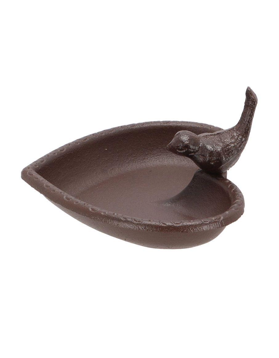 Heart Shaped Cast Iron Bird Bath