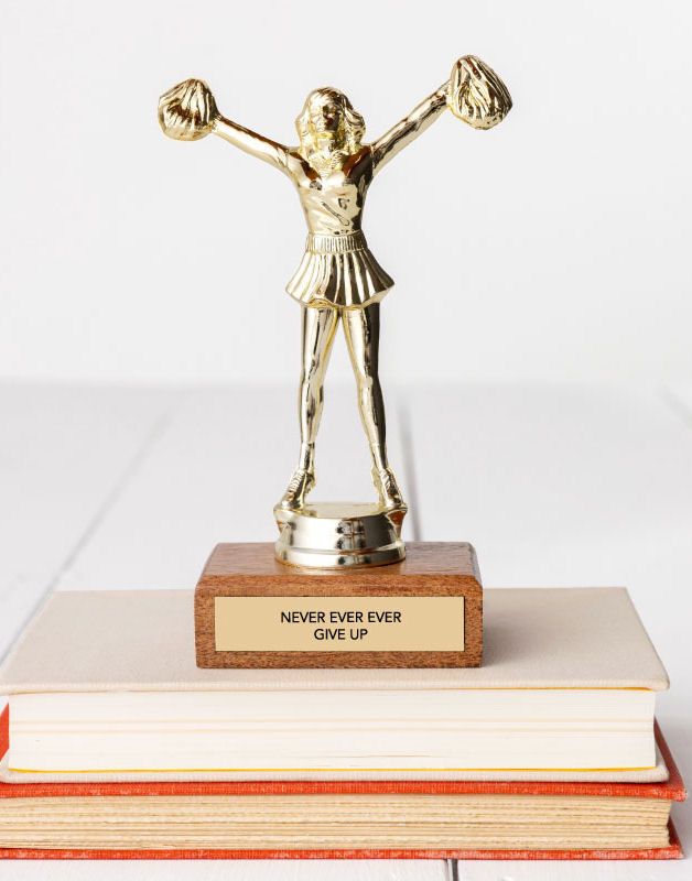 Never Ever Ever Give Up Encouragement Trophy