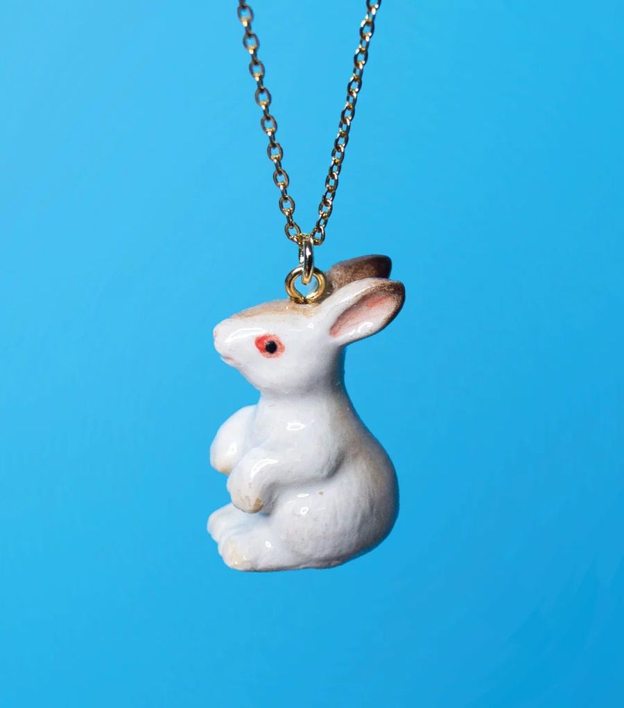 White Rabbit Porcelain Necklace
