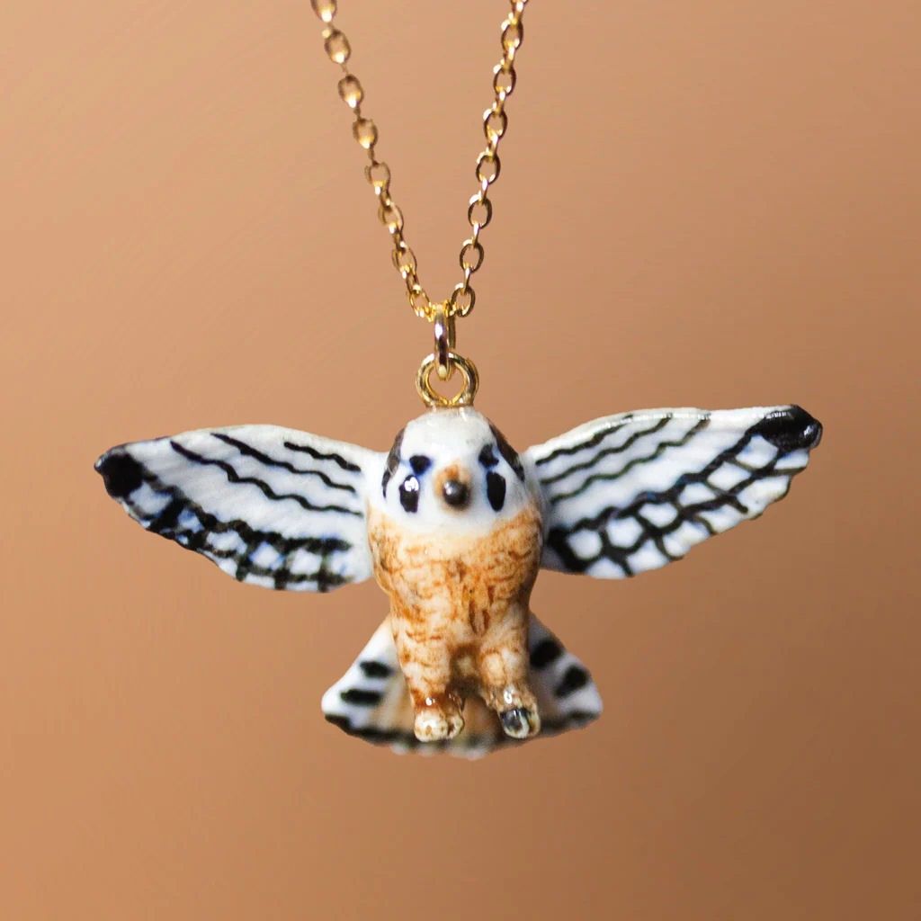 Kestrel Falcon Porcelain Necklace