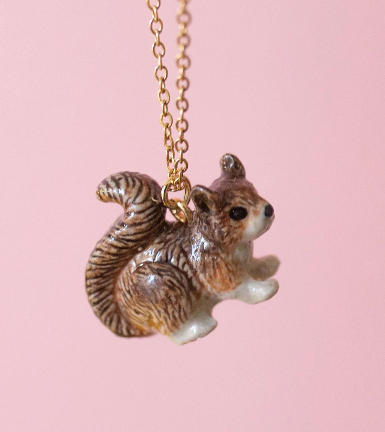 Squirrel Porcelain Necklace