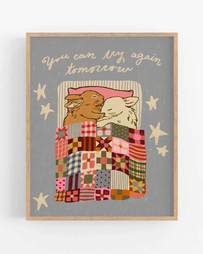 You Can Try Again Tomorrow Sleepy Bunny 8x10 Print