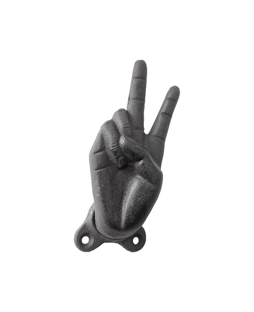 Peace Black Cast Iron Hook