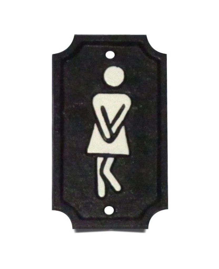 Twisted Women Toilet Cast Iron Sign