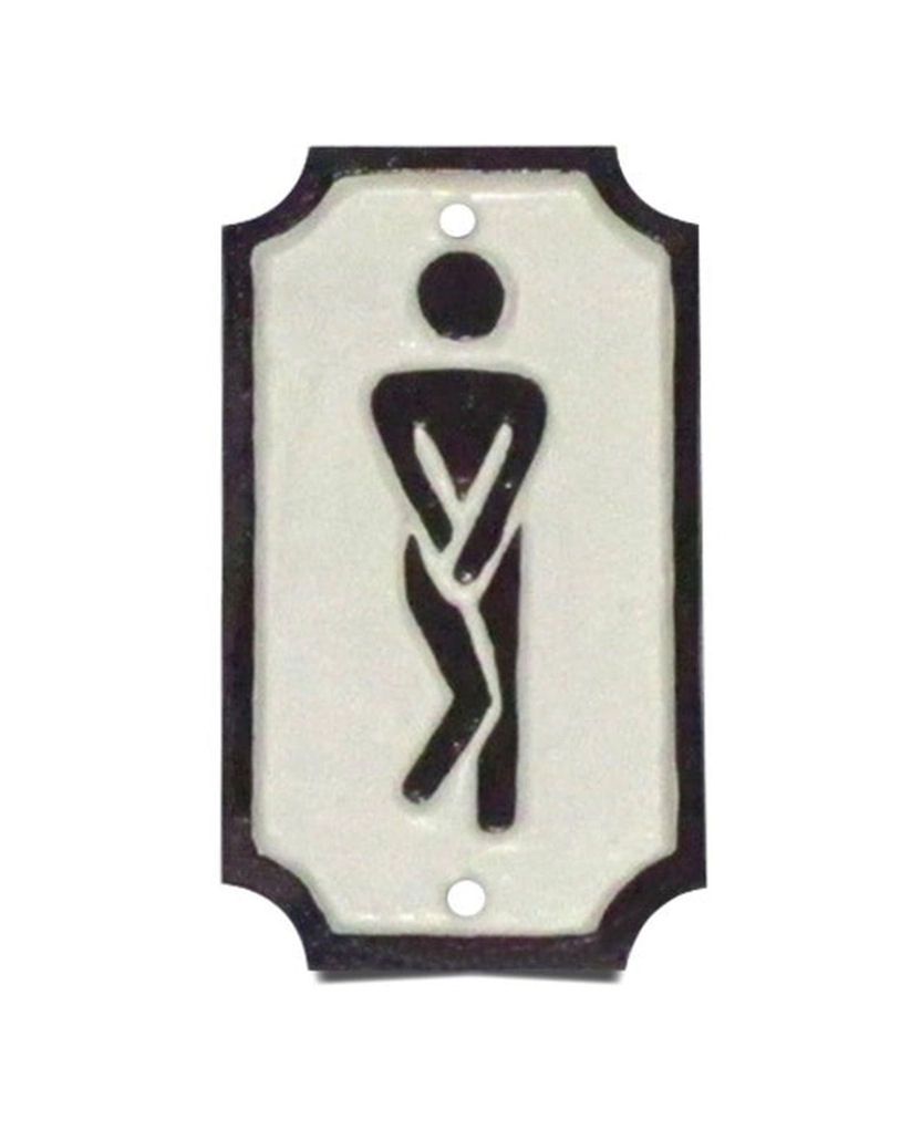 Twisted Men Toilet Cast Iron Sign