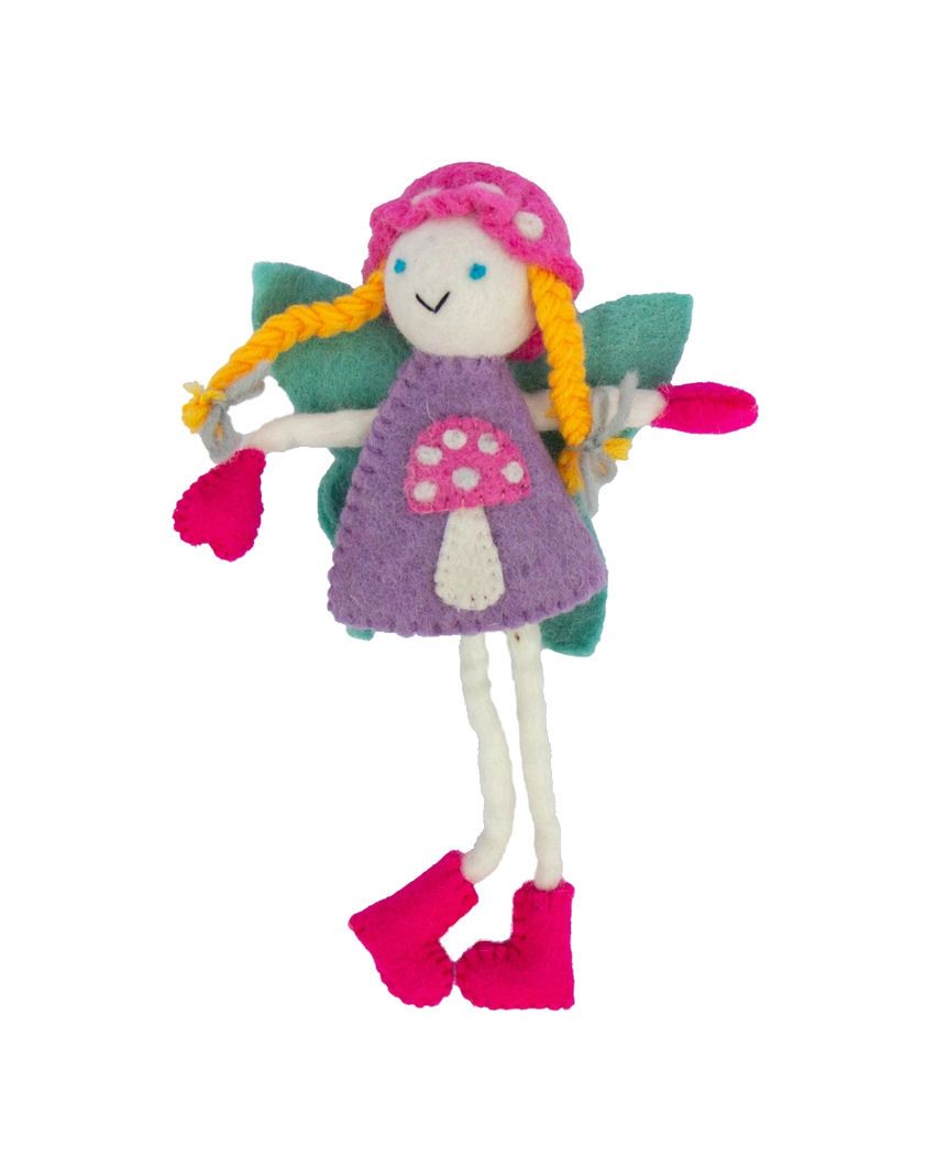 Mushroom Bonnet Blonde And Pink Felt Tooth Fairy Pillow
