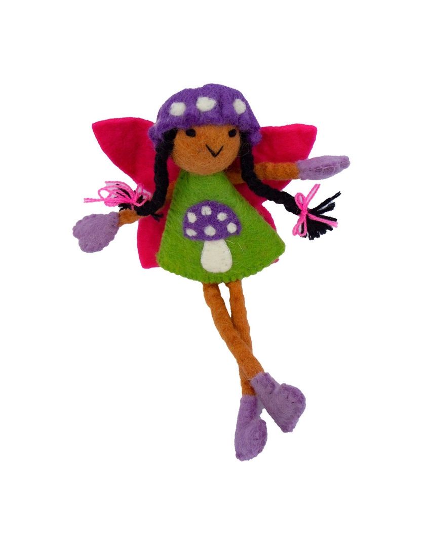 Mushroom Bonnet Raven Purple And Brown Felt Tooth Fairy Pillow