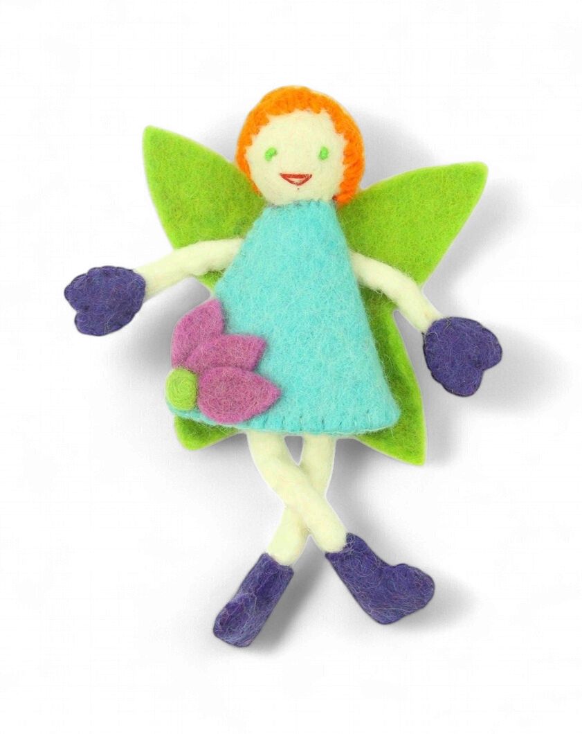 Red Hair Felt Tooth Fairy Blue Pillow