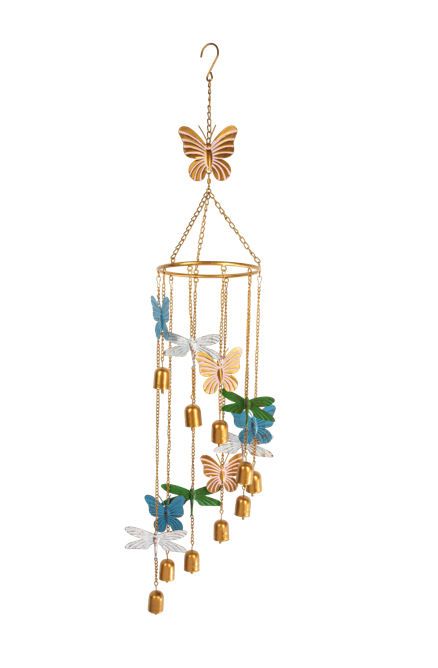 Butterflies And Dragonflies Metal Tiered Wind Chime