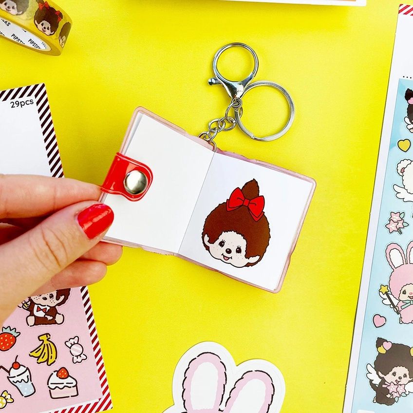 Friends Forever Monchhichi Mini Sticker Book Keychain