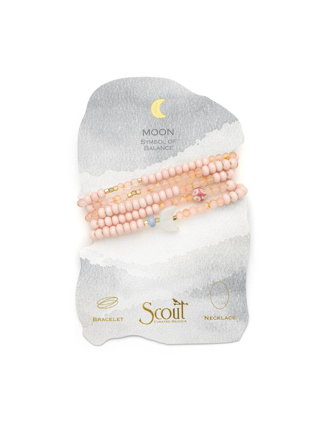 Moon Symbol Of Balance Ceramic Bead Wrap Necklace Or Bracelet