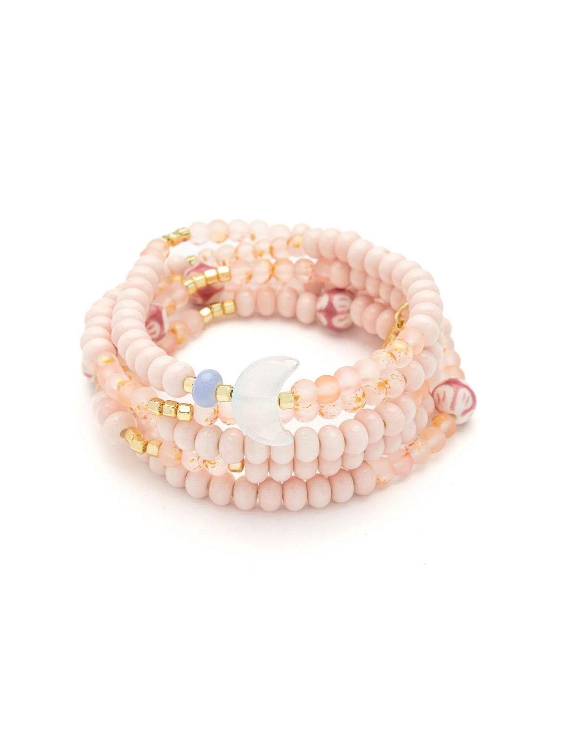Moon Symbol Of Balance Ceramic Bead Wrap Necklace Or Bracelet