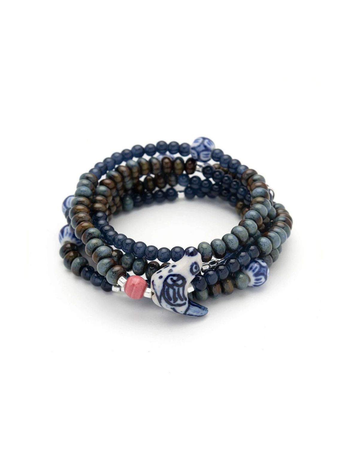 Dove Symbol Of Peace Ceramic Bead Wrap Necklace Or Bracelet