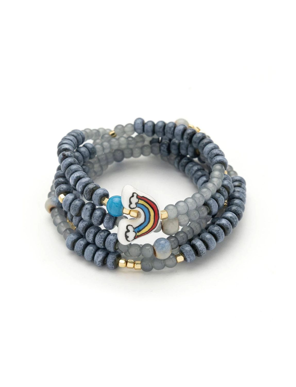 Rainbow Symbol Of Hope Ceramic Bead Wrap Necklace Or Bracelet