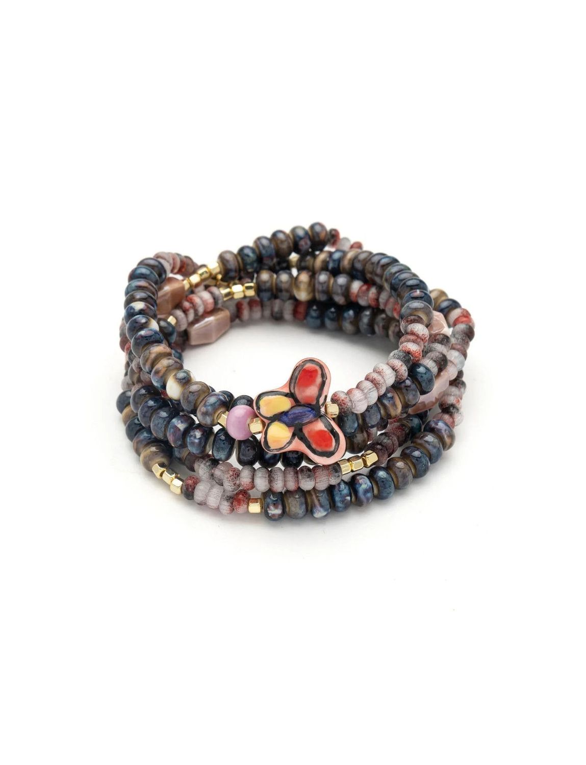 Butterfly Symbol Of Transformation Ceramic Bead Wrap Necklace Or Bracelet