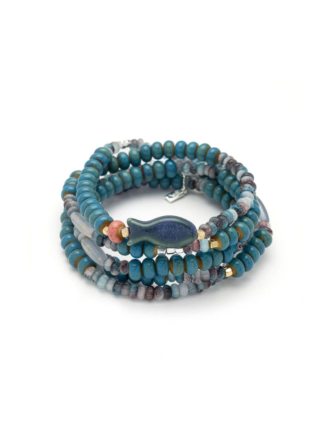 Fish Symbol Of Harmony Ceramic Bead Wrap Necklace Or Bracelet