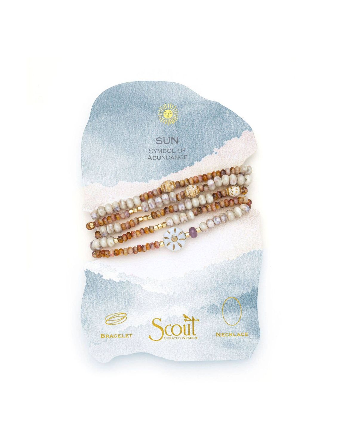 Sun Symbol Of Abundance Ceramic Bead Wrap Necklace Or Bracelet