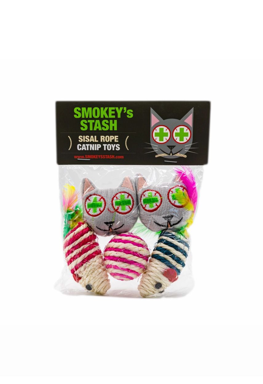 Sisal Rope Mouse And Cat Plush Toy Pack