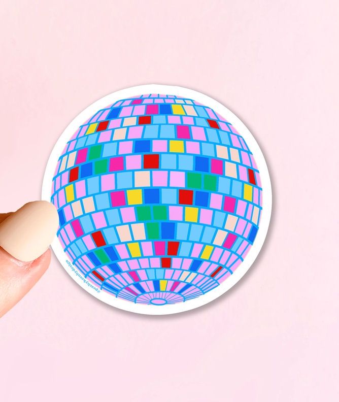 Blue Disco Ball Sticker