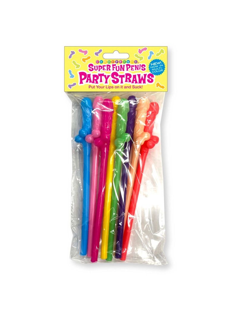 Super Fun Penis Party Straws Multicolor