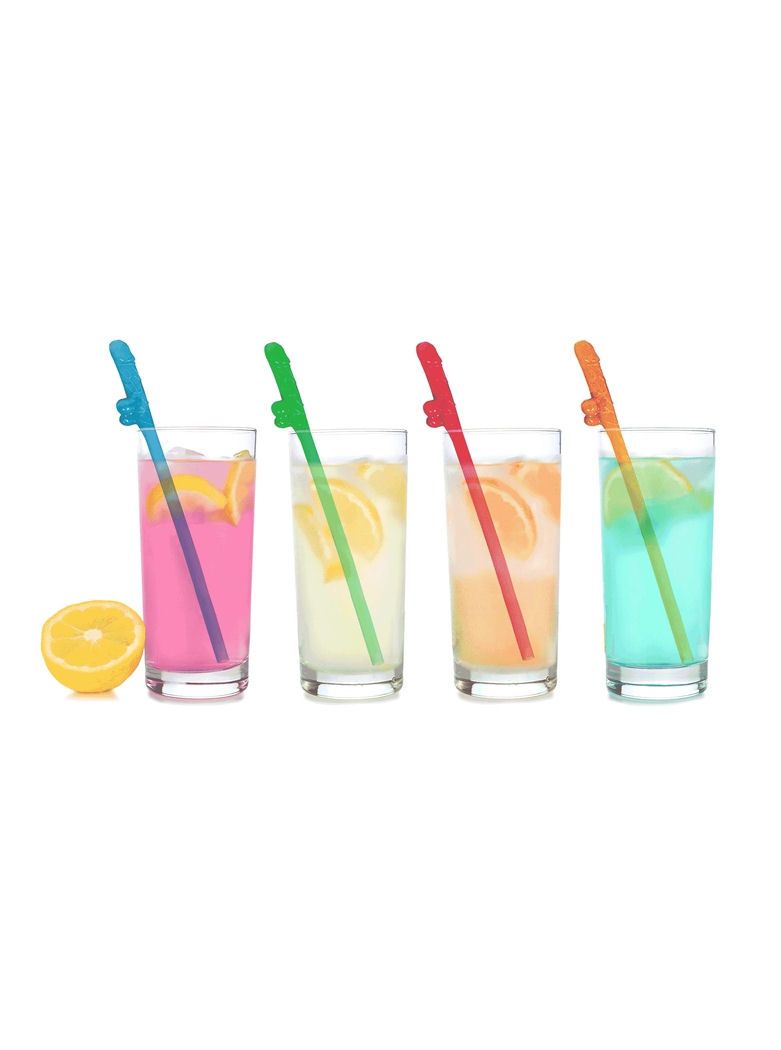 Super Fun Penis Party Straws Multicolor